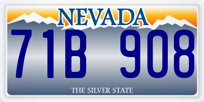 NV license plate 71B908