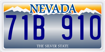 NV license plate 71B910