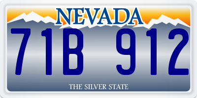 NV license plate 71B912