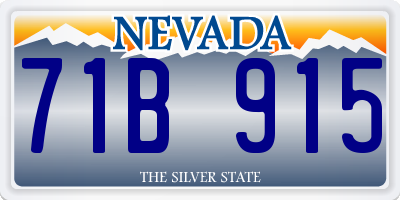 NV license plate 71B915