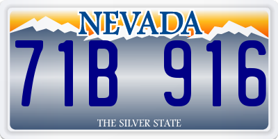 NV license plate 71B916