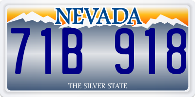 NV license plate 71B918