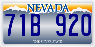 NV license plate 71B920