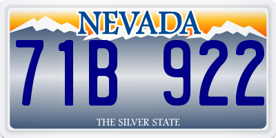 NV license plate 71B922