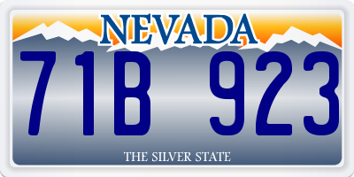 NV license plate 71B923