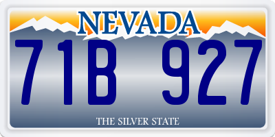 NV license plate 71B927