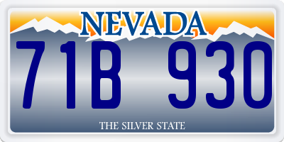 NV license plate 71B930
