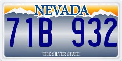 NV license plate 71B932