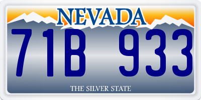 NV license plate 71B933