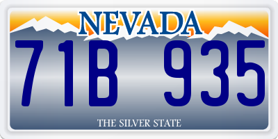 NV license plate 71B935