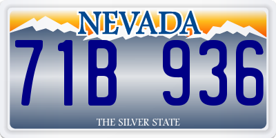 NV license plate 71B936