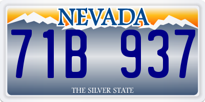 NV license plate 71B937