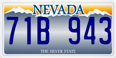 NV license plate 71B943