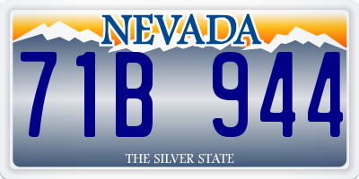 NV license plate 71B944