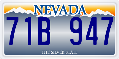 NV license plate 71B947