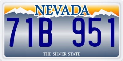 NV license plate 71B951