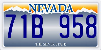 NV license plate 71B958