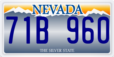 NV license plate 71B960