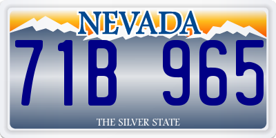 NV license plate 71B965