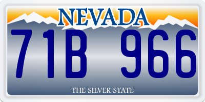 NV license plate 71B966