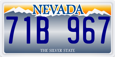 NV license plate 71B967