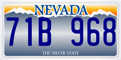 NV license plate 71B968