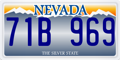 NV license plate 71B969