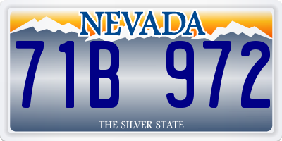 NV license plate 71B972