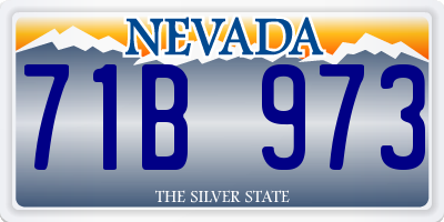 NV license plate 71B973