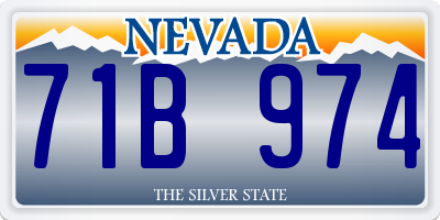 NV license plate 71B974