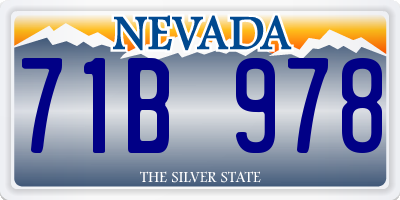 NV license plate 71B978