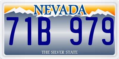 NV license plate 71B979