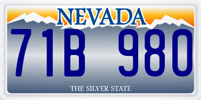 NV license plate 71B980