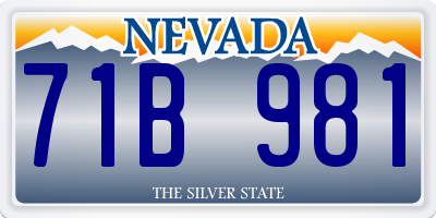 NV license plate 71B981