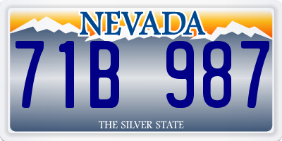 NV license plate 71B987