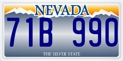 NV license plate 71B990