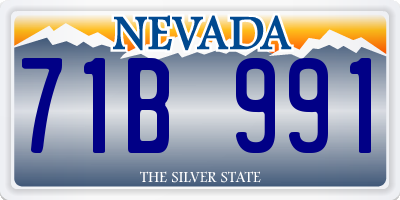 NV license plate 71B991