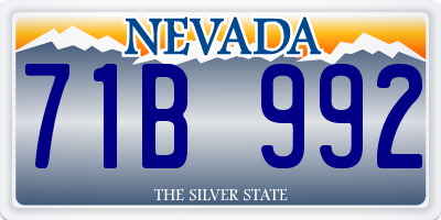 NV license plate 71B992