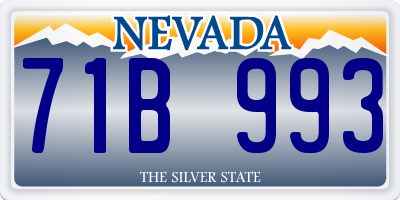 NV license plate 71B993