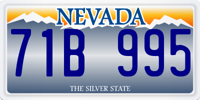 NV license plate 71B995