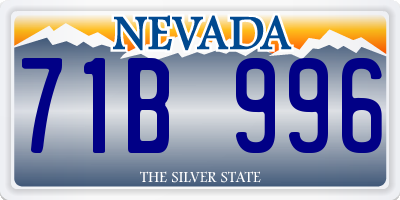 NV license plate 71B996