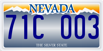 NV license plate 71C003