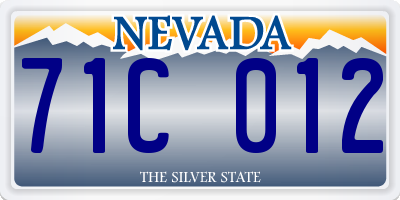 NV license plate 71C012