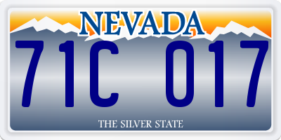 NV license plate 71C017