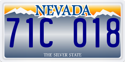 NV license plate 71C018