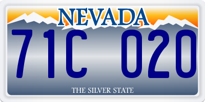 NV license plate 71C020