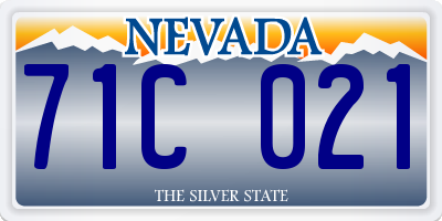 NV license plate 71C021