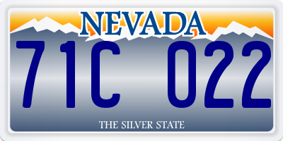 NV license plate 71C022