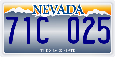 NV license plate 71C025