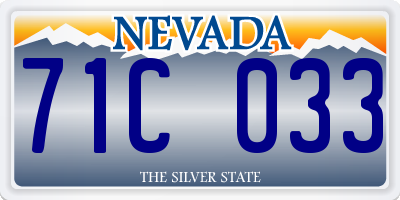 NV license plate 71C033